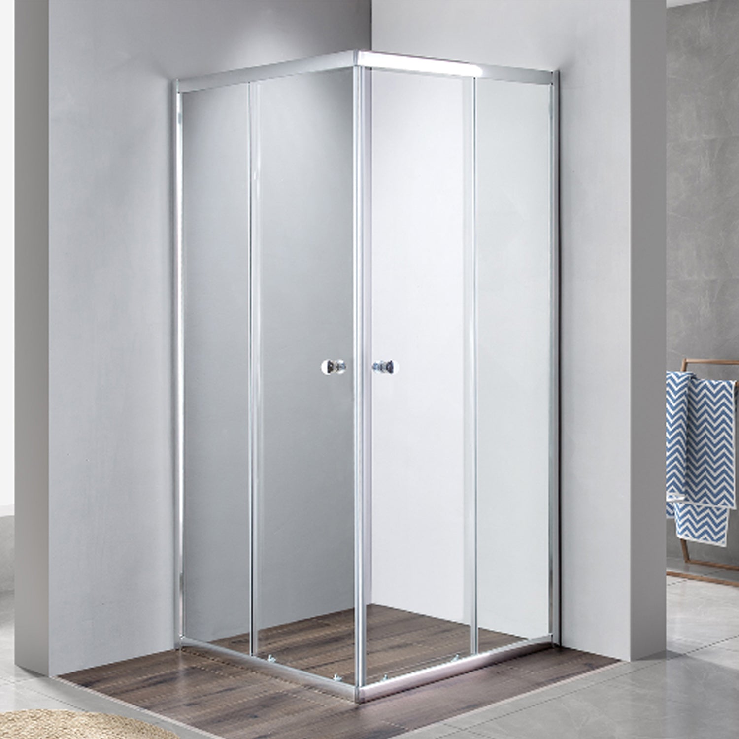 Box doccia angolare a due lati DocciaGo modello Wonder 2 - 80x120 cm