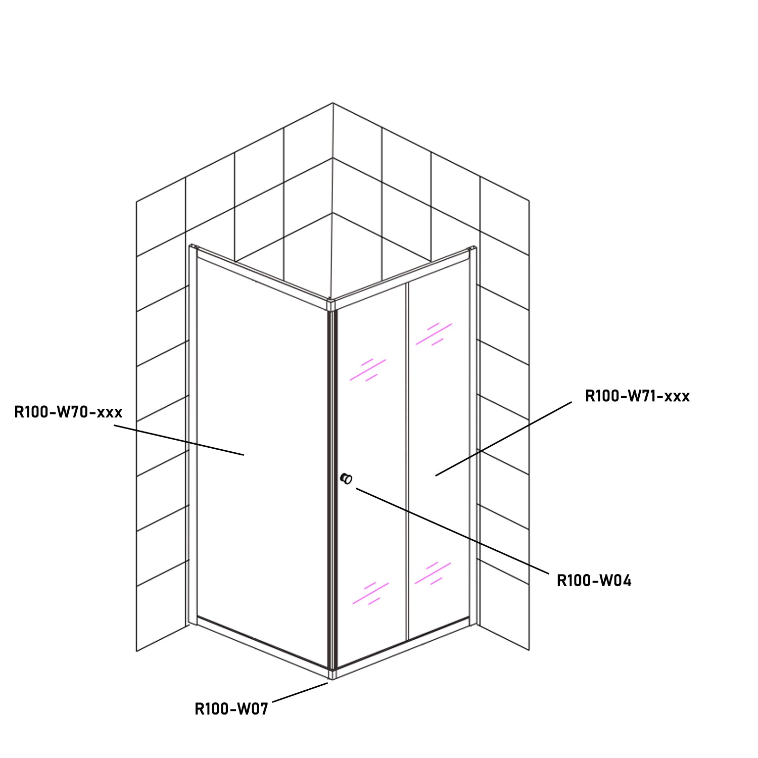 Box doccia angolare a due lati DocciaGo modello Wonder 2 - 80x120 cm 3