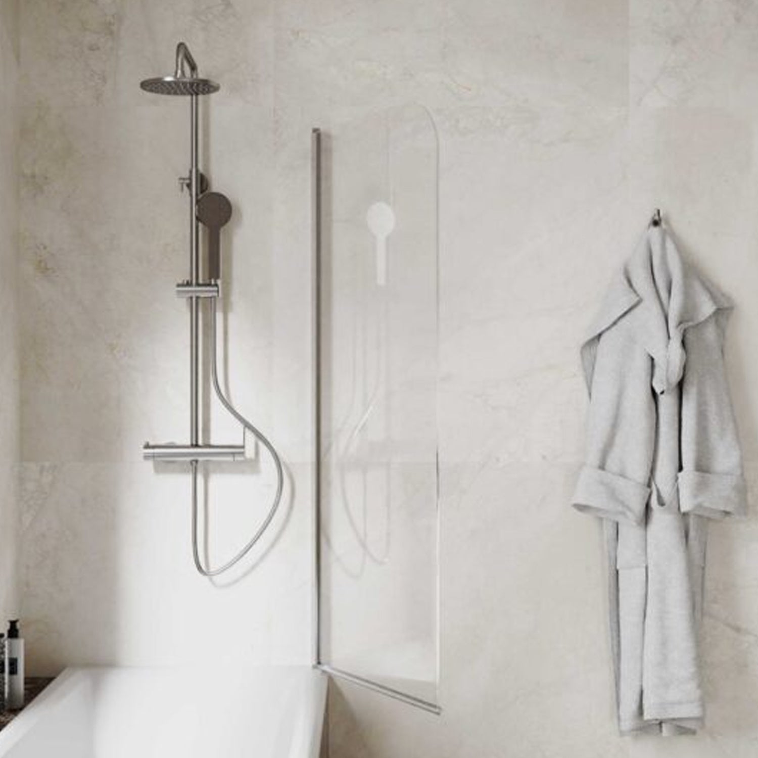 Parete vasca girevole anticalcare DocciaGo 70x150 cm - Cromo