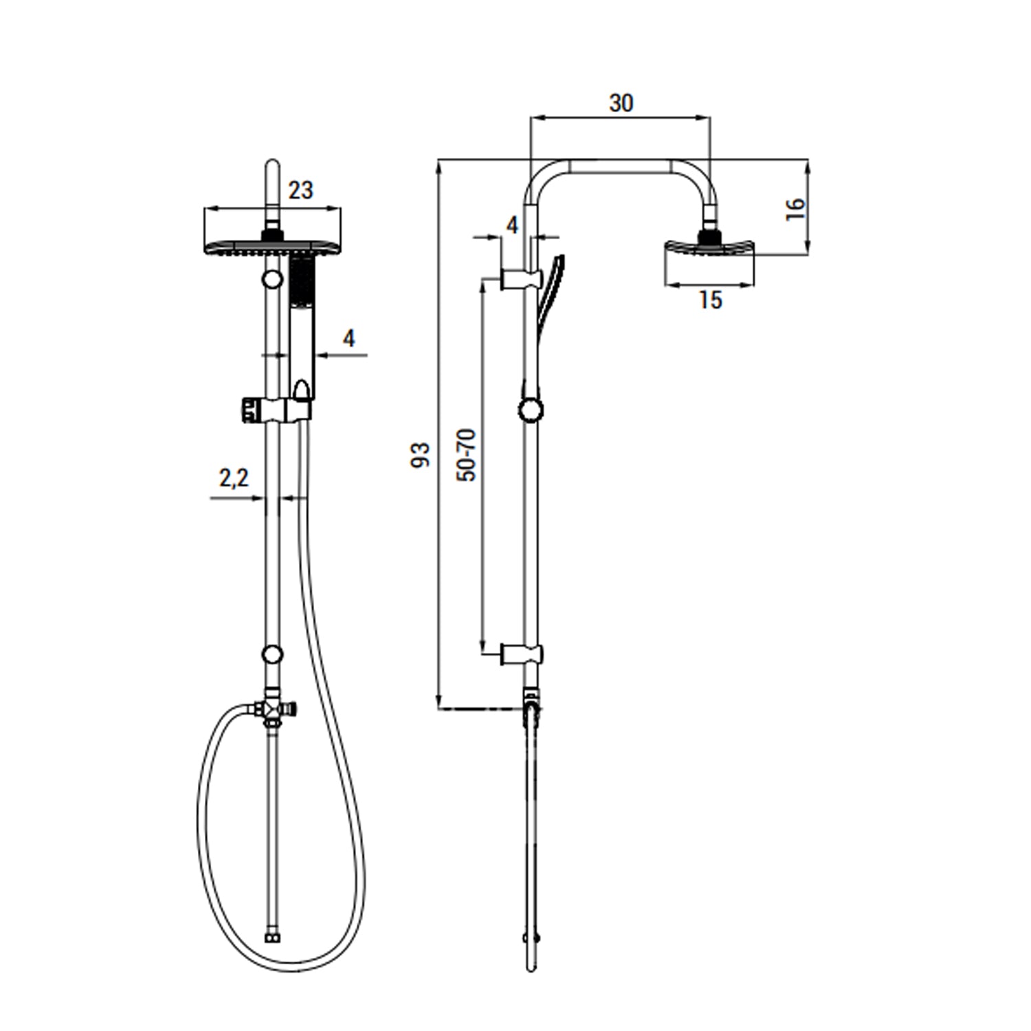 Colonna doccia in acciaio inox DocciaGo modello Cora - Cromo 2