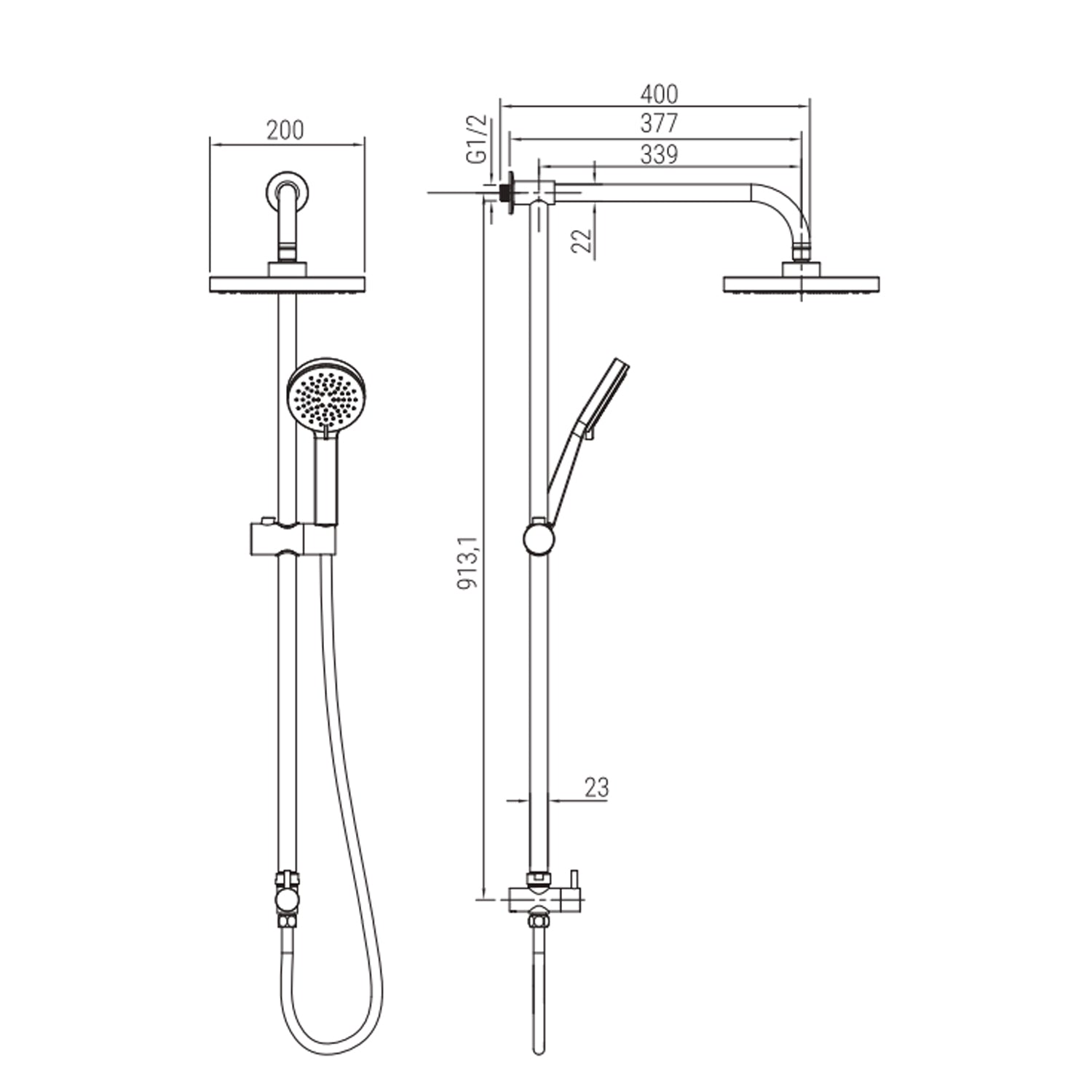 Colonna doccia in acciaio inox DocciaGo modello Dama - Cromo 2