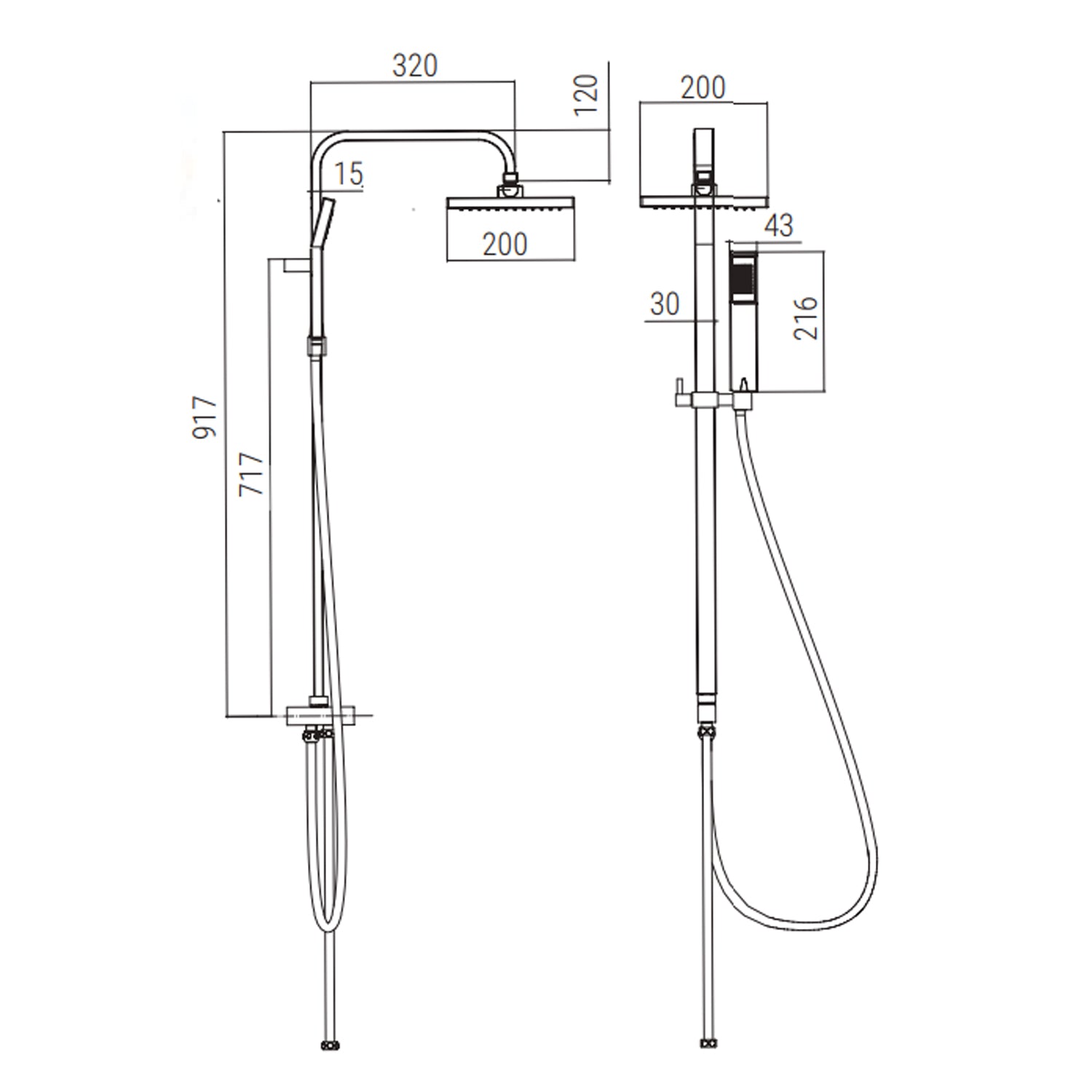 Colonna doccia in acciaio inox DocciaGo modello Lira - Cromo 2