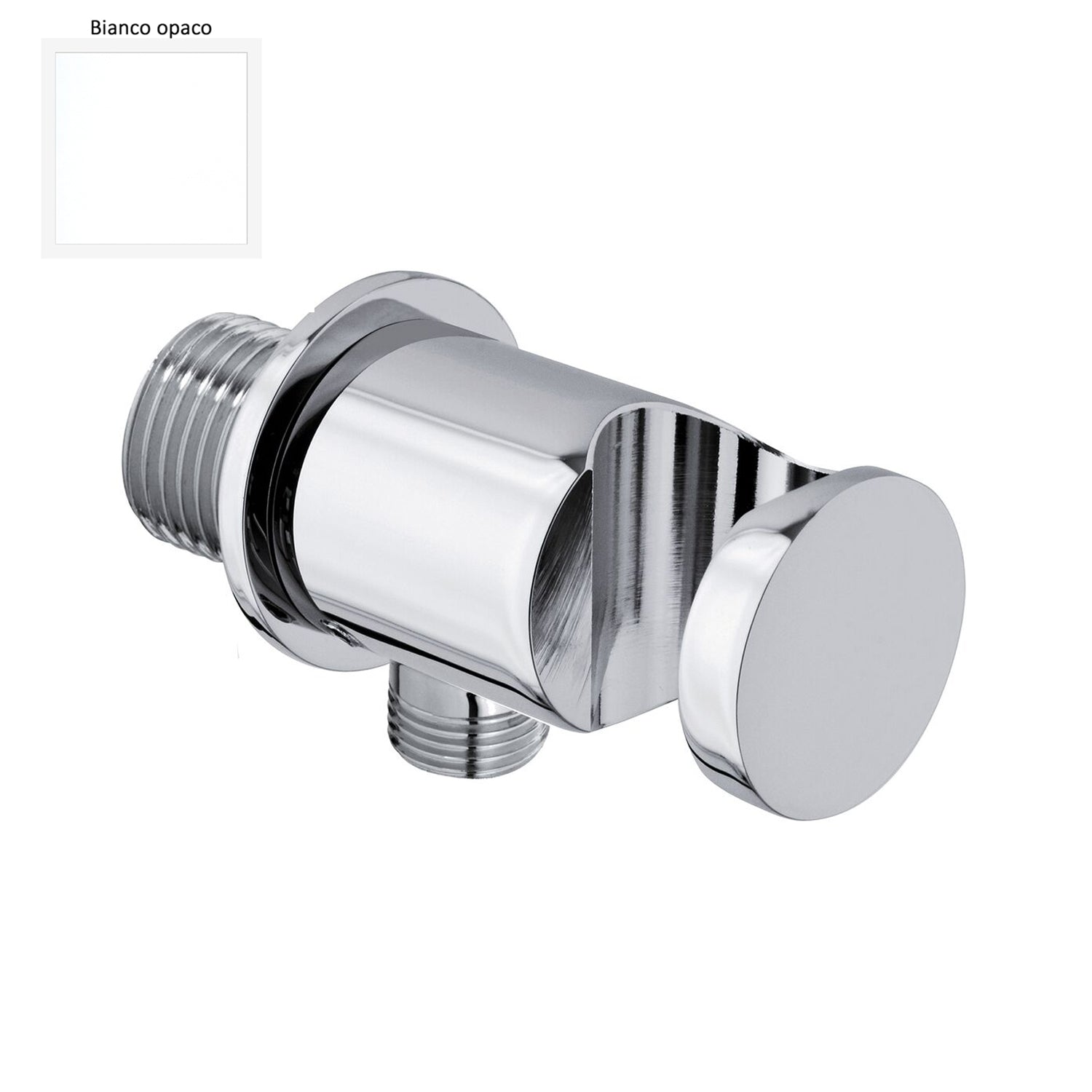 Supporto doccia fisso in ottone serie Arte con innesto conico bianco by CeramicStore | Lo specialista del tuo bagno