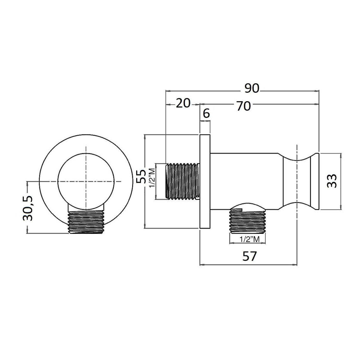  Supporto doccia fisso in ottone serie Arte con innesto conico oro by CeramicStore | Lo specialista del tuo bagno