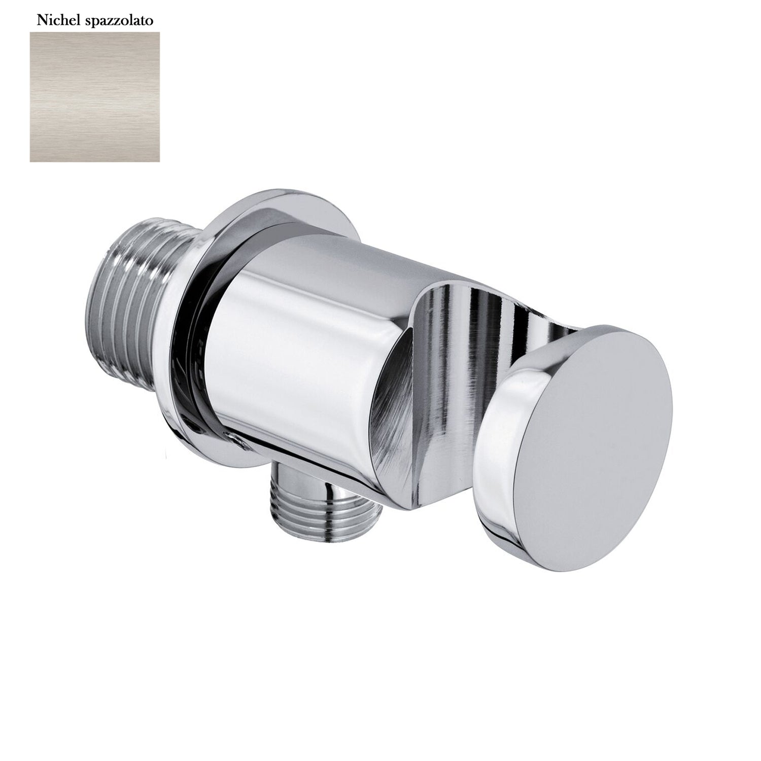 Supporto doccia fisso in ottone serie Arte con innesto conico nichel opaco by CeramicStore | Lo specialista del tuo bagno