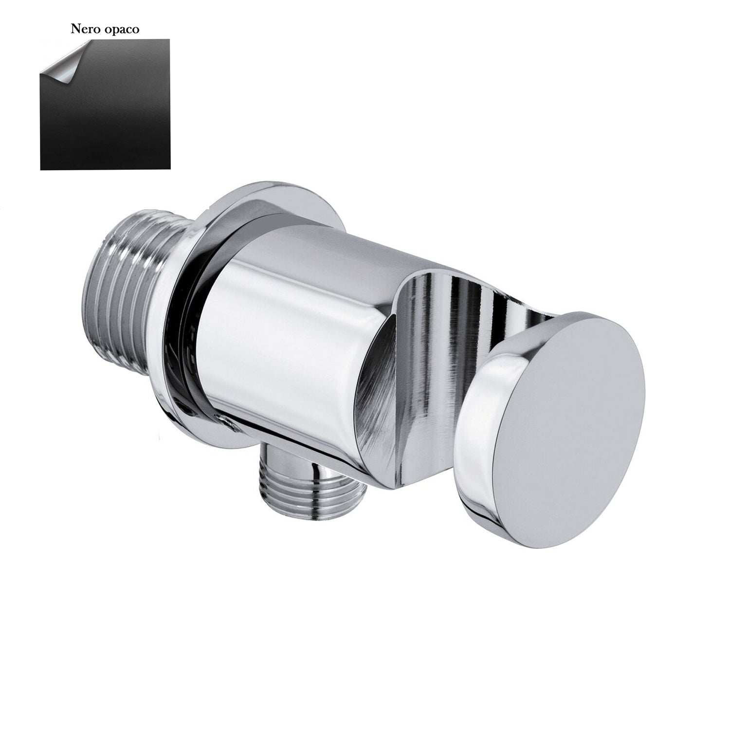 Supporto doccia fisso in ottone serie Arte con innesto conico nero by CeramicStore | Lo specialista del tuo bagno