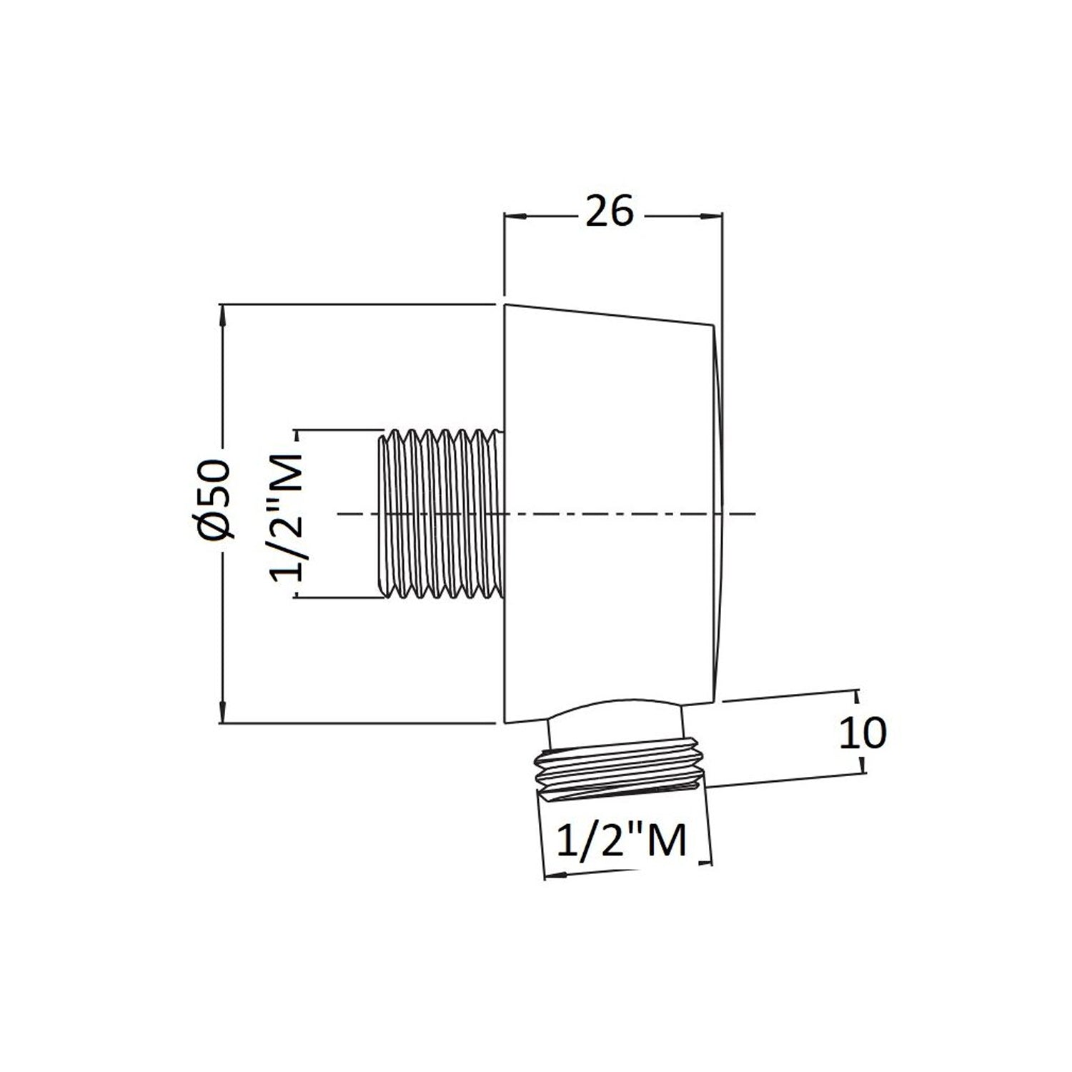  Presa acqua in ottone modello tondo attacco 1/2MM nichel spazzolato by CeramicStore | Lo specialista del tuo bagno