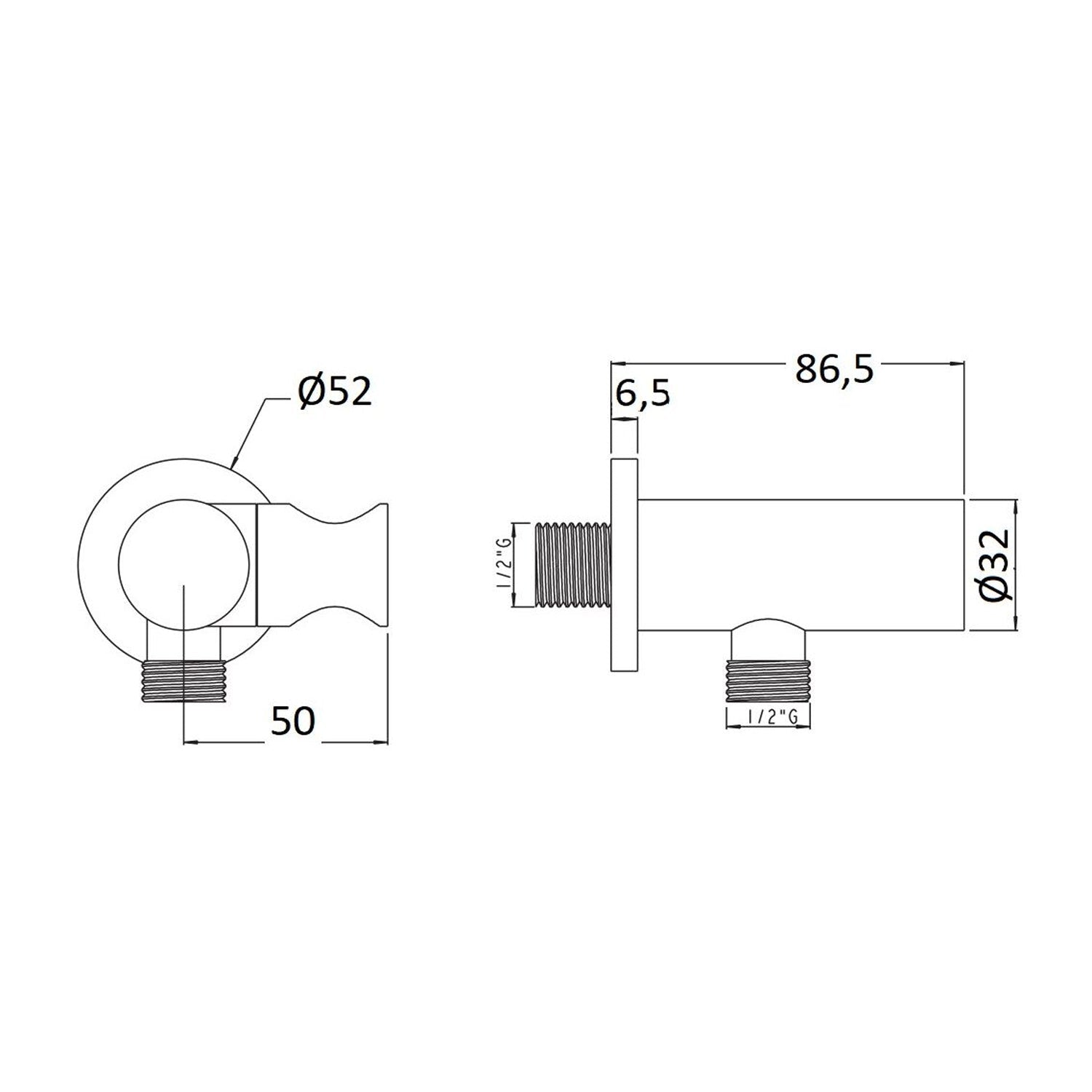  Supporto doccia laterale in ottone serie Arte by CeramicStore | Lo specialista del tuo bagno