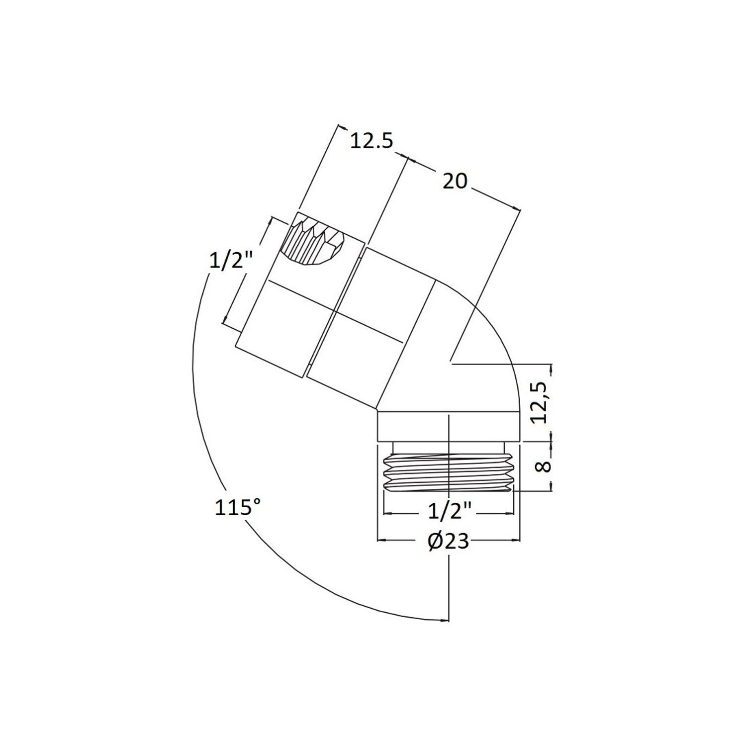  Curva per doccia in ottone girevole by CeramicStore | Lo specialista del tuo bagno