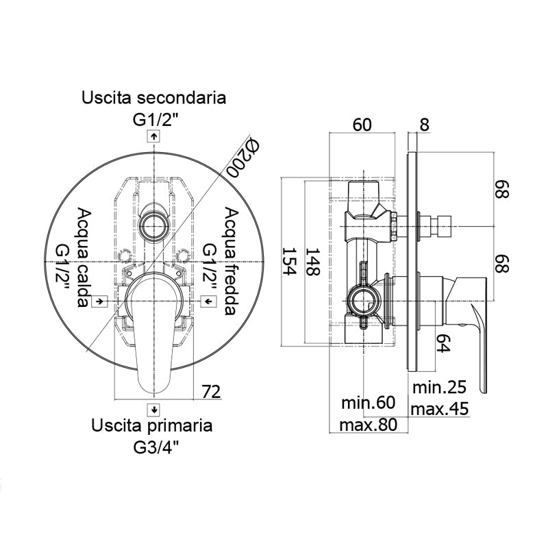  Miscelatore doccia incasso Paffoni Green con deviatore by CeramicStore | Lo specialista del tuo bagno