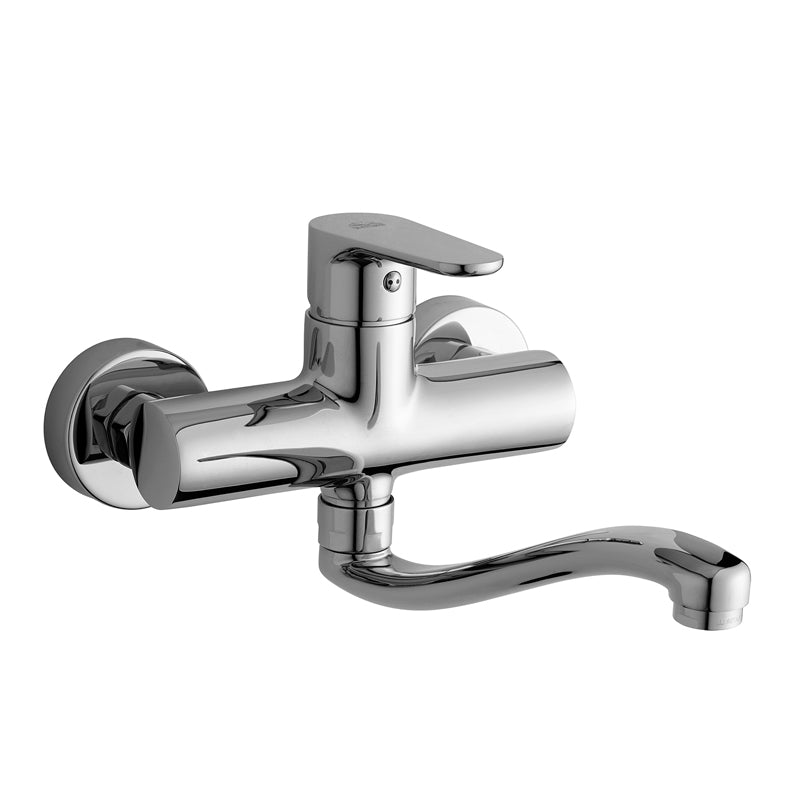 Miscelatore Lavello a Muro Paffoni Green con canna tubo serpente GRE161CR by CeramicStore | Lo specialista del tuo bagno