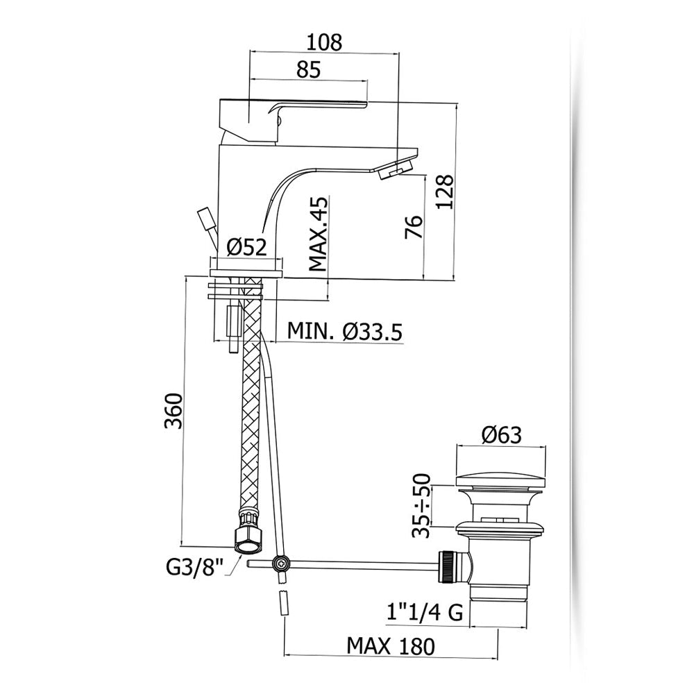  Set di Miscelatori Lavabo