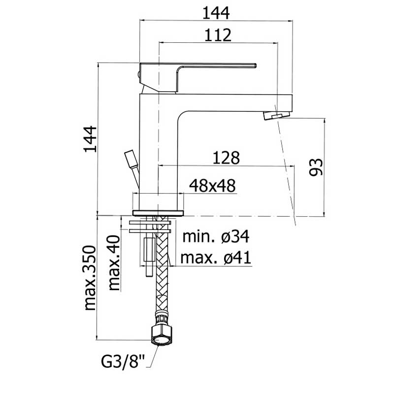  Miscelatore lavabo senza scarico Paffoni Effe con set 2 flessibili inox by CeramicStore | Lo specialista del tuo bagno