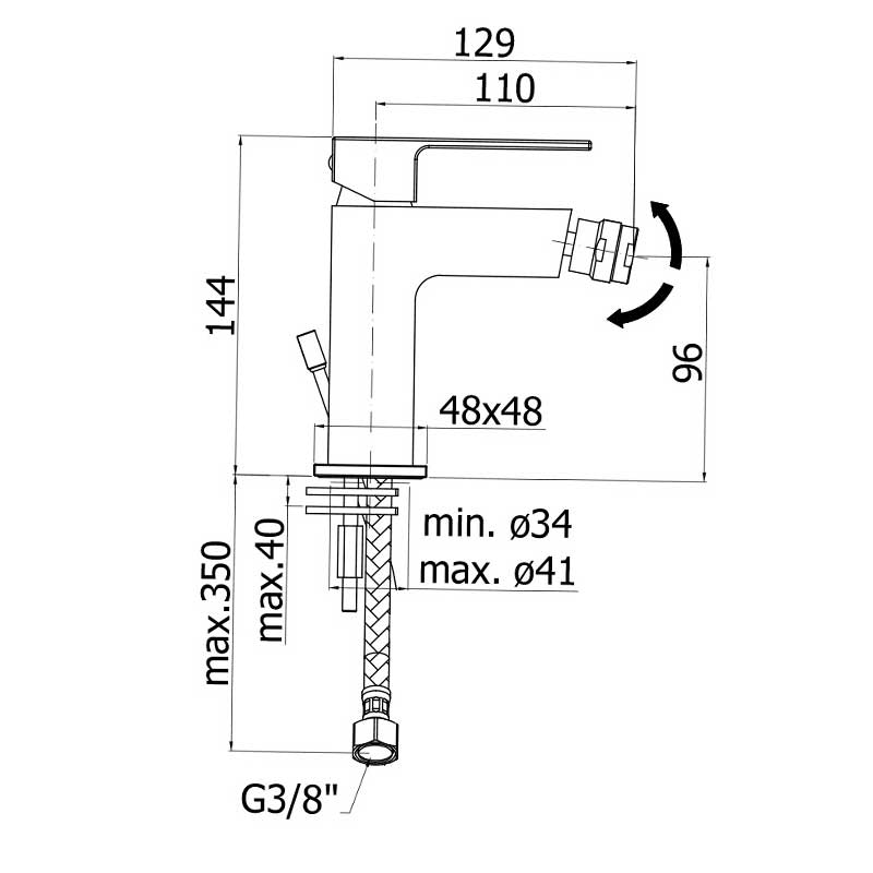  Miscelatore bidet Paffoni Effe senza scarico by CeramicStore | Lo specialista del tuo bagno