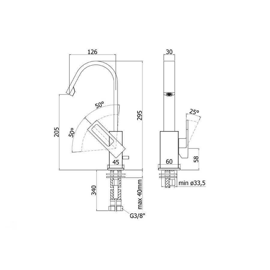  Miscelatore lavabo Paffoni Elle senza scarico con comoda canna orientabile by CeramicStore | Lo specialista del tuo bagno