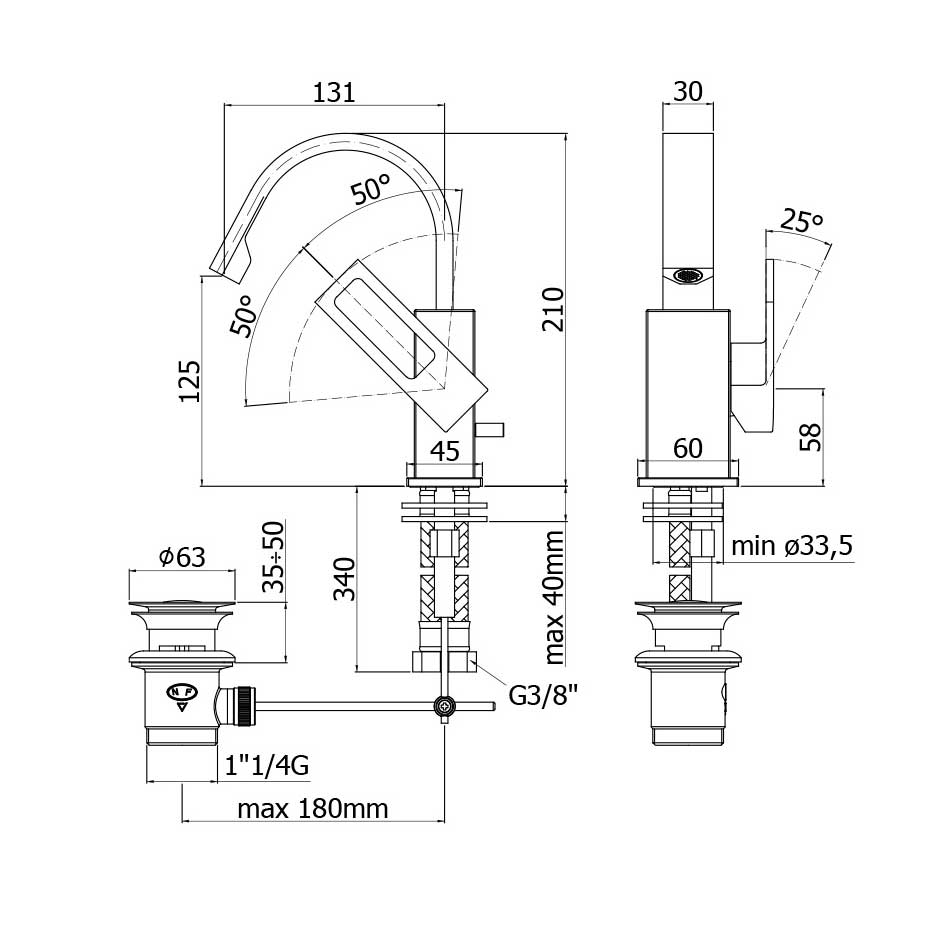  Miscelatore bidet Paffoni Elle con canna orientabile e scarico by CeramicStore | Lo specialista del tuo bagno