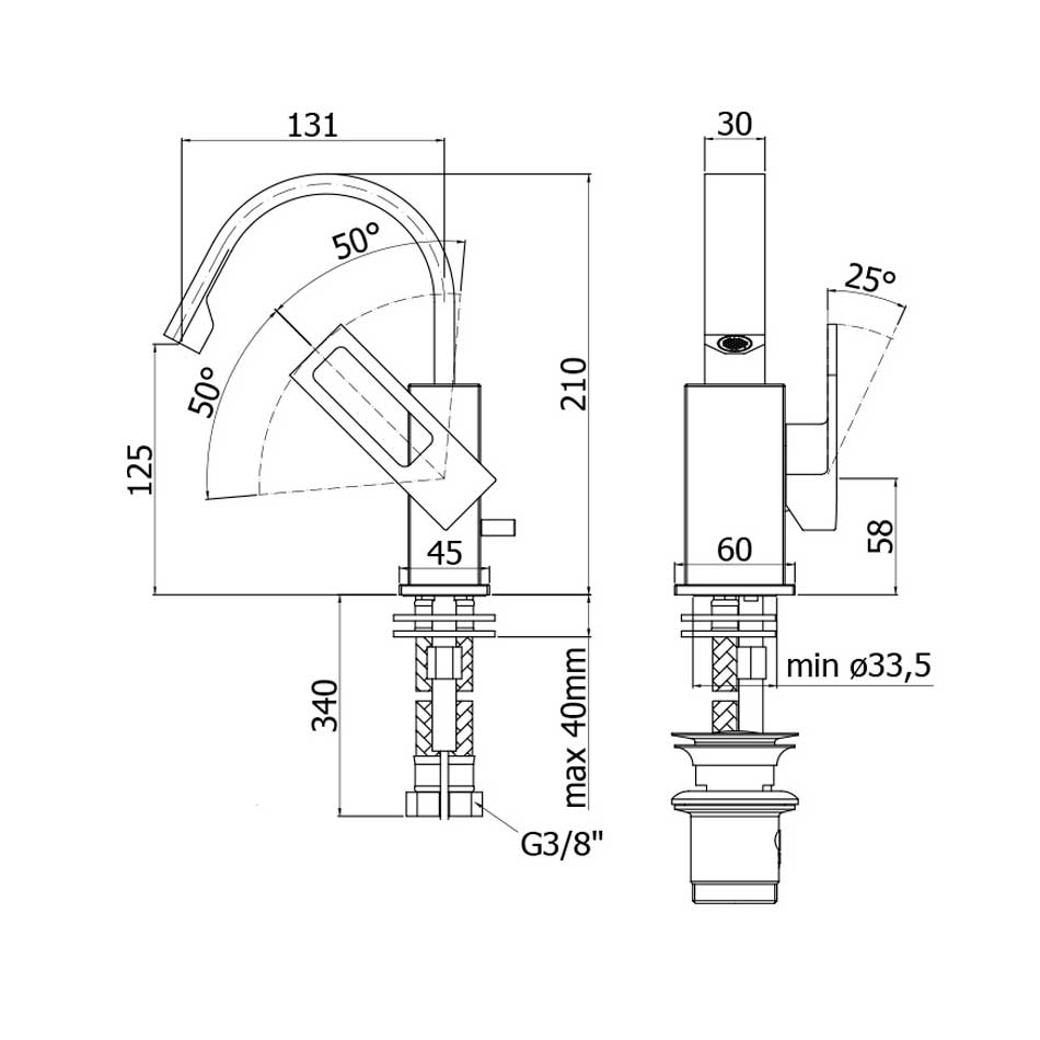  Miscelatore bidet Paffoni Effe con canna orientabile senza scarico by CeramicStore | Lo specialista del tuo bagno