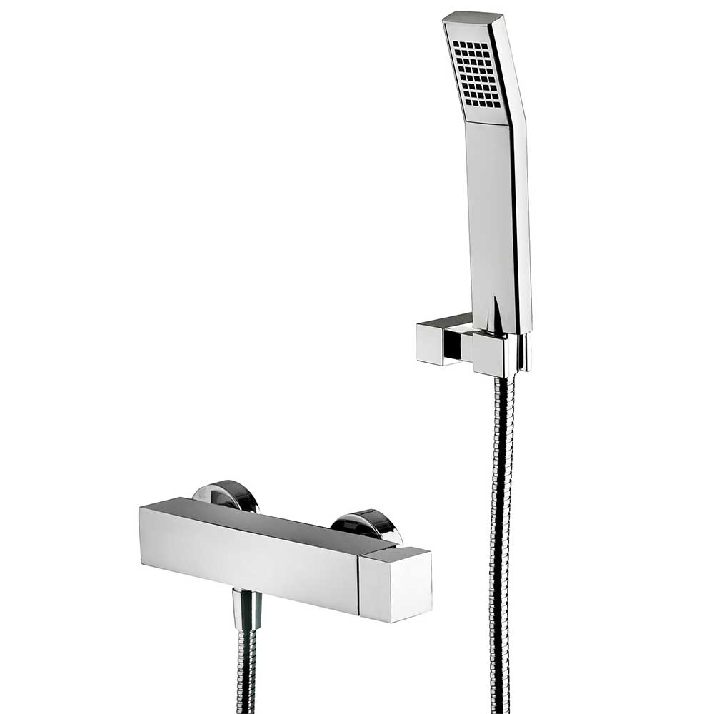 Miscelatore doccia Paffoni Elle completo di set doccia con supporto a muro by CeramicStore | Lo specialista del tuo bagno