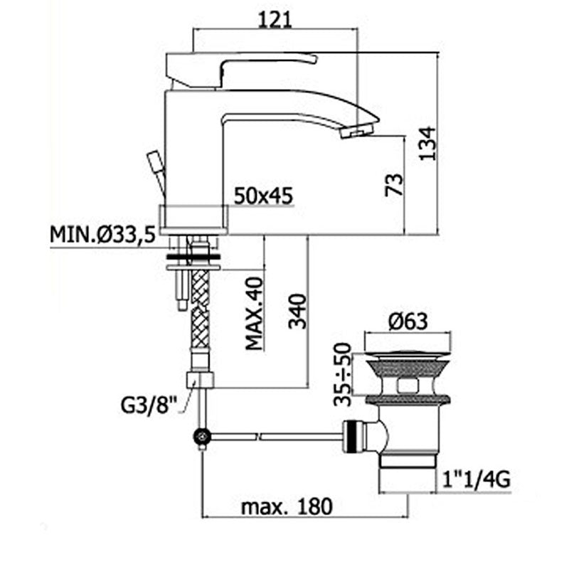  Set di miscelatori da bagno Paffoni Level Lavabo + Bidet con piletta di scarico by CeramicStore | Lo specialista del tuo bagno