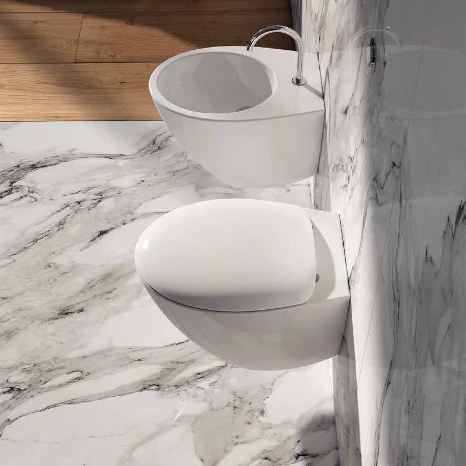  Sanitari sospesi moderni Domus Falerii modello Mascalzone con sedile Soft Close