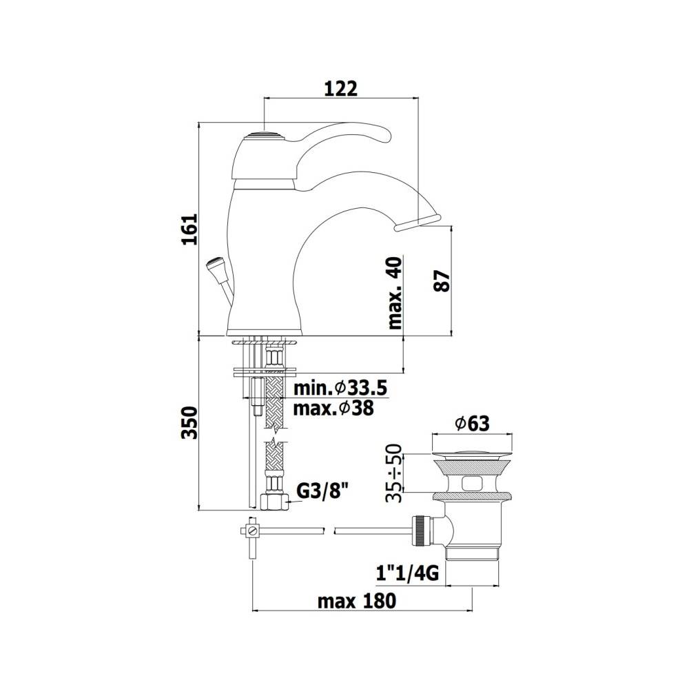  Miscelatore lavabo con scarico serie Flavia modello FA075BR colore bronzo Paffoni by CeramicStore | Lo specialista del tuo bagno