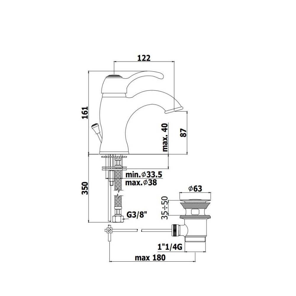  Miscelatore lavabo con scarico serie Flavia modello FA075CO colore cromo-oro Paffoni by CeramicStore | Lo specialista del tuo bagno