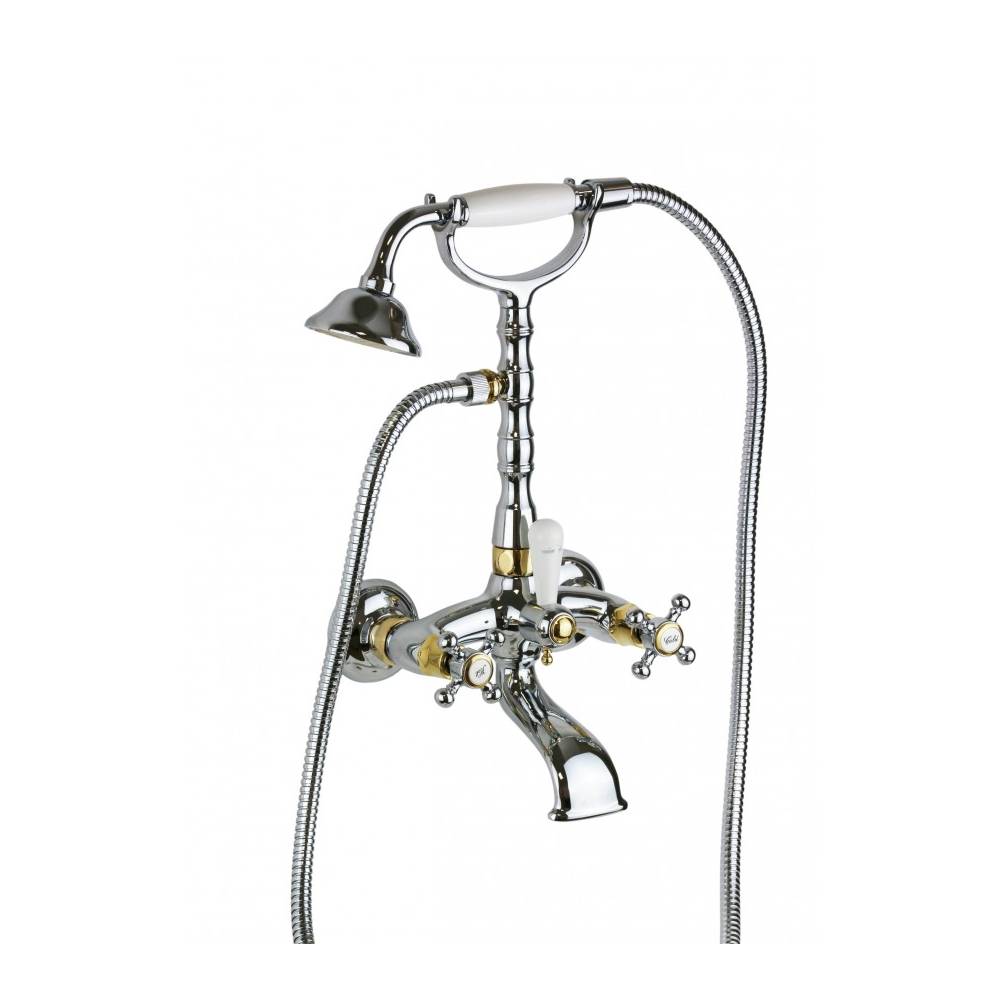 Gruppo vasca con doccetta lusso serie Belinda modello FBLV023CO cromato oro Paffoni by CeramicStore | Lo specialista del tuo bagno