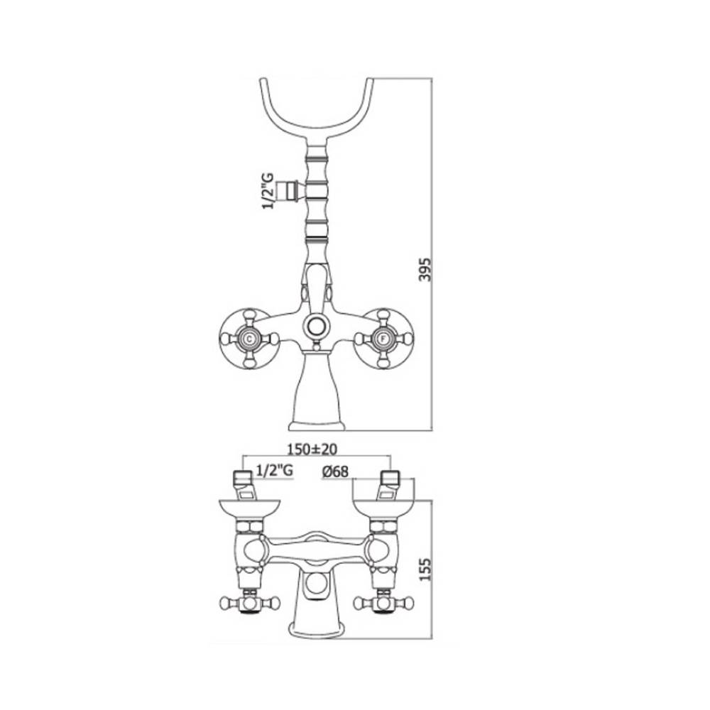  Gruppo vasca con doccetta lusso serie Belinda modello FBLV023CO cromato oro Paffoni by CeramicStore | Lo specialista del tuo bagno