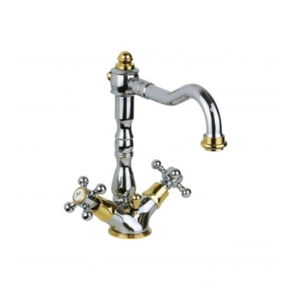 Gruppo lavabo monoforo con scarico serie Belinda modello FBLV075CO cromato oro Paffoni by CeramicStore | Lo specialista del tuo bagno