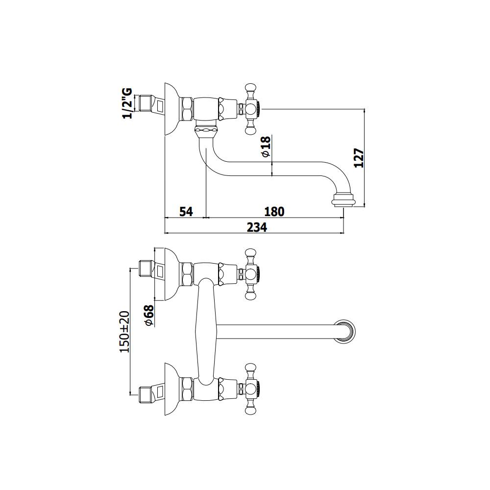  Gruppo lavello a muro con canna ad "S" orientabile serie Belinda modello FBLV161BR bronzo Paffoni by CeramicStore | Lo specialista del tuo bagno