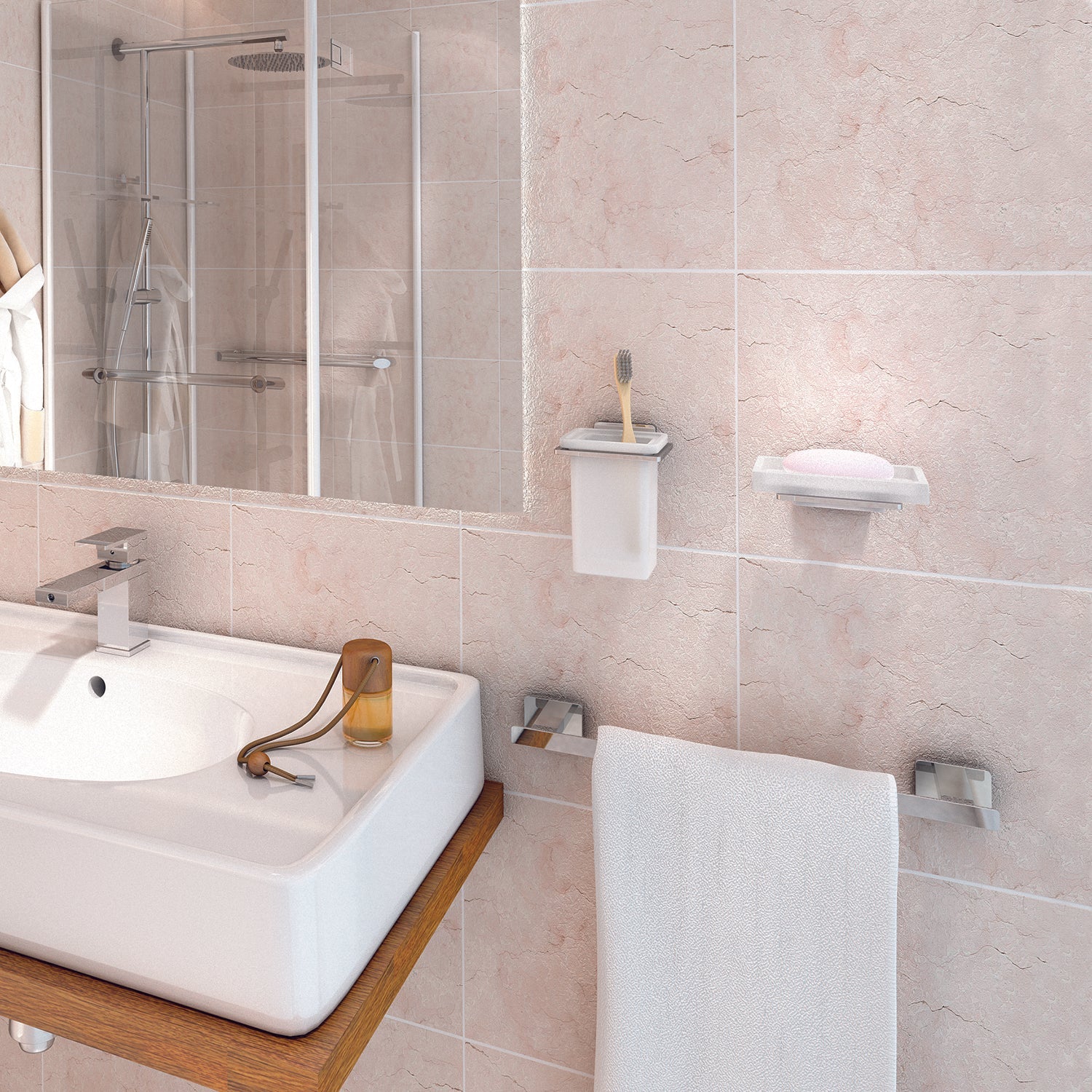  Portasalviette a parete Gedy modello Atena da 45 cm - Cromato by CeramicStore | Lo specialista del tuo bagno