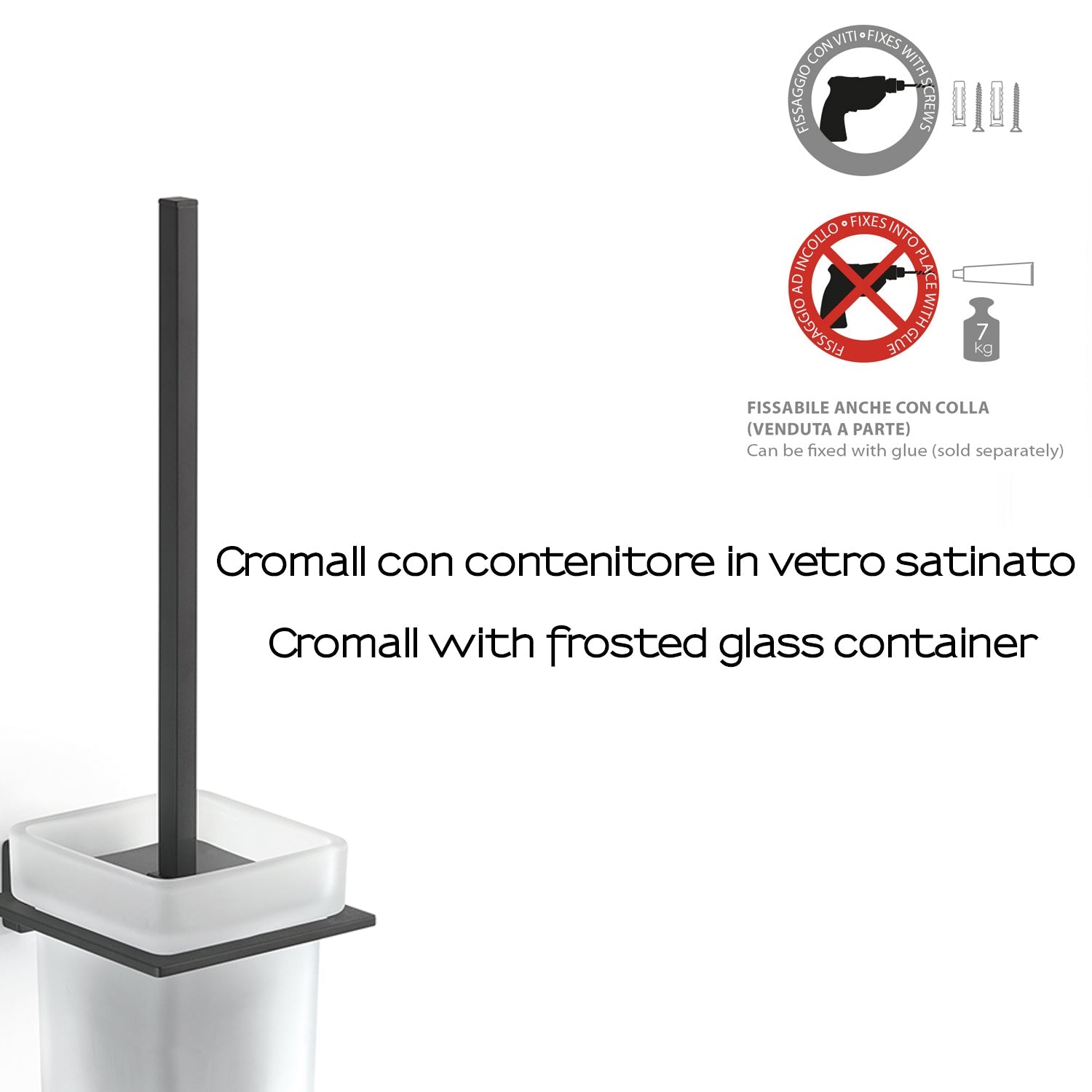  Scopino a parete Gedy modello Atena - Nero Matt by CeramicStore | Lo specialista del tuo bagno