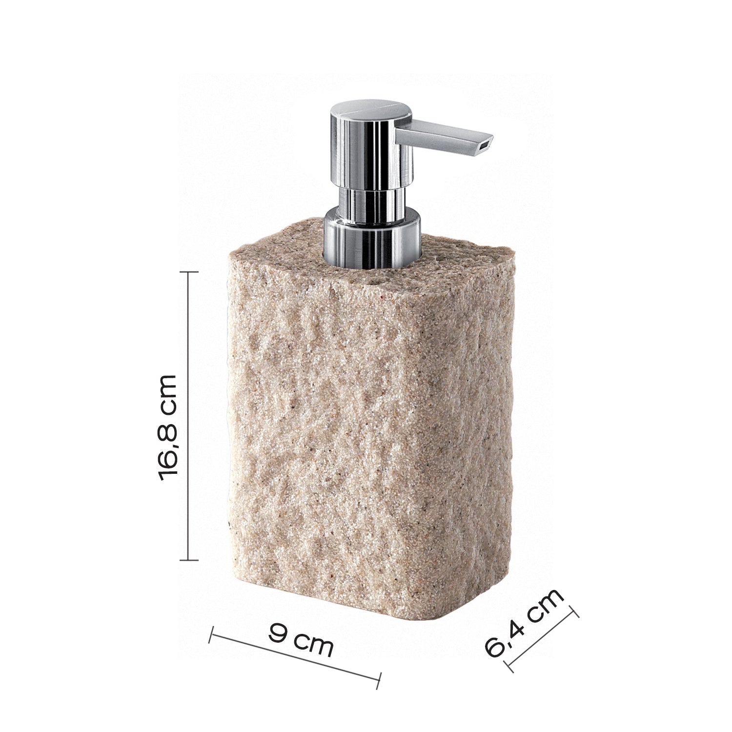  Dispenser sapone da appoggio con erogatore in plastica cromata Gedy modello Aries - Beige