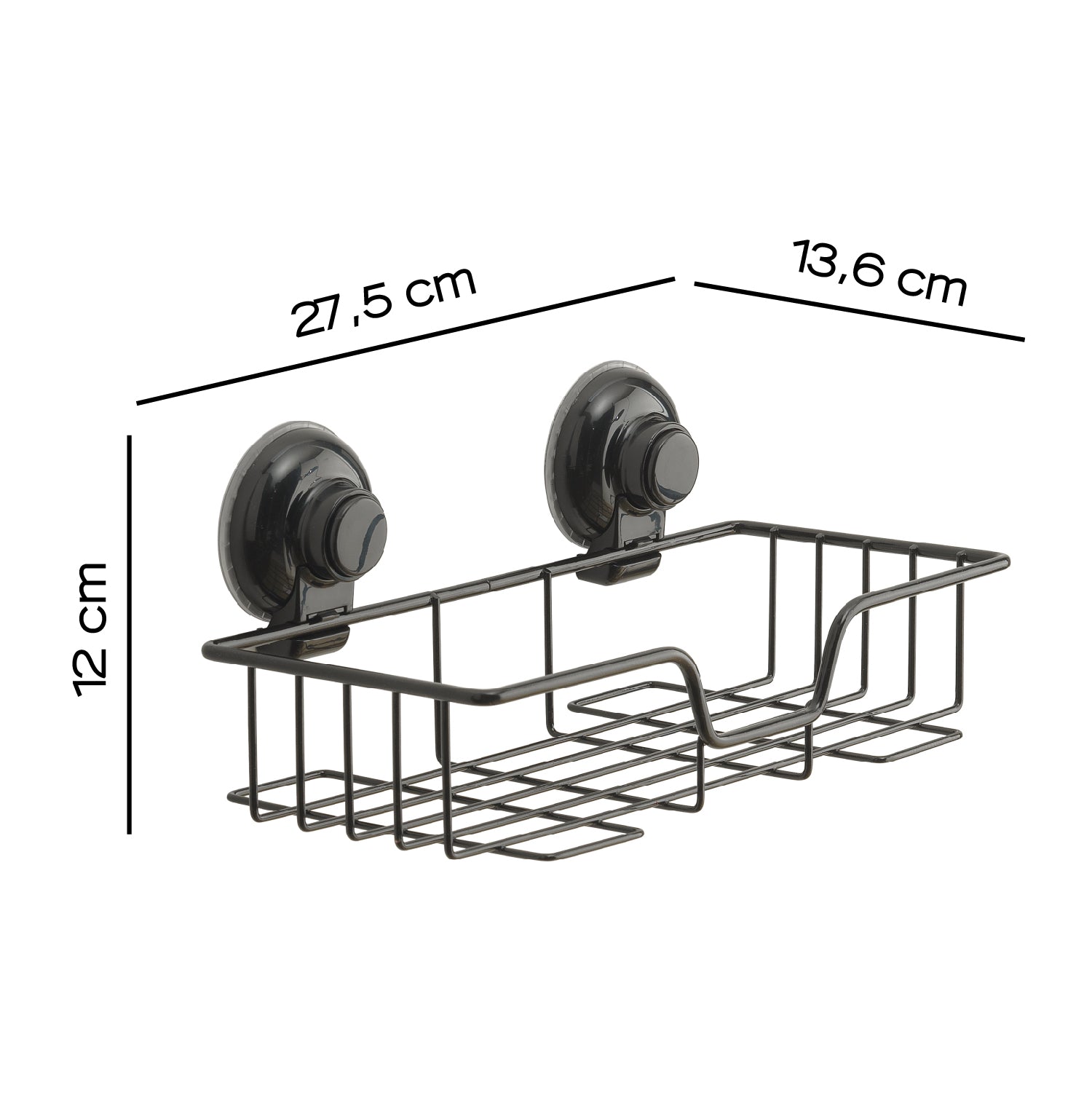  Portaoggetti rettangolare doccia in filo di Gedy serie Hot - Nero Matt by CeramicStore | Lo specialista del tuo bagno