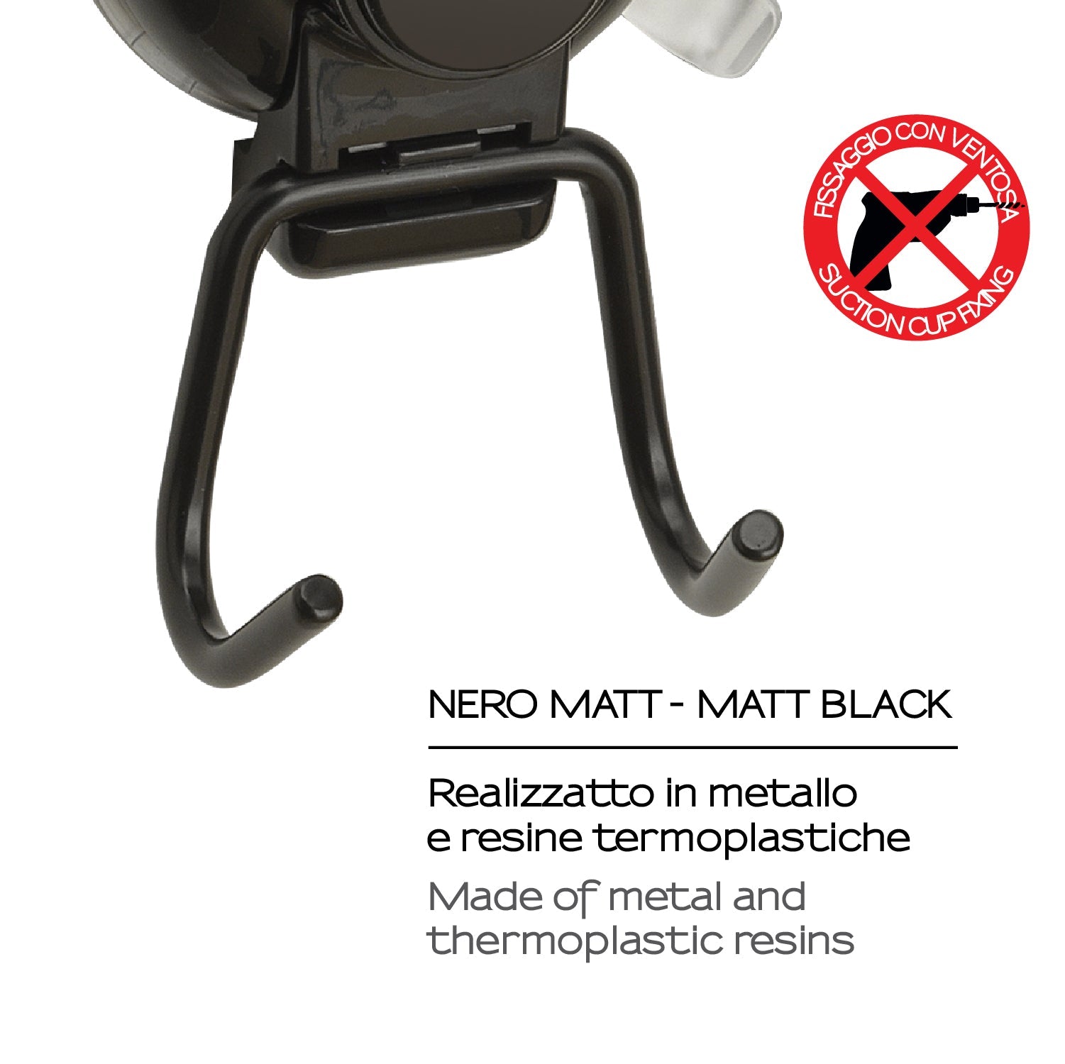  Appendiabiti di Gedy serie Hot - Nero Matt by CeramicStore | Lo specialista del tuo bagno