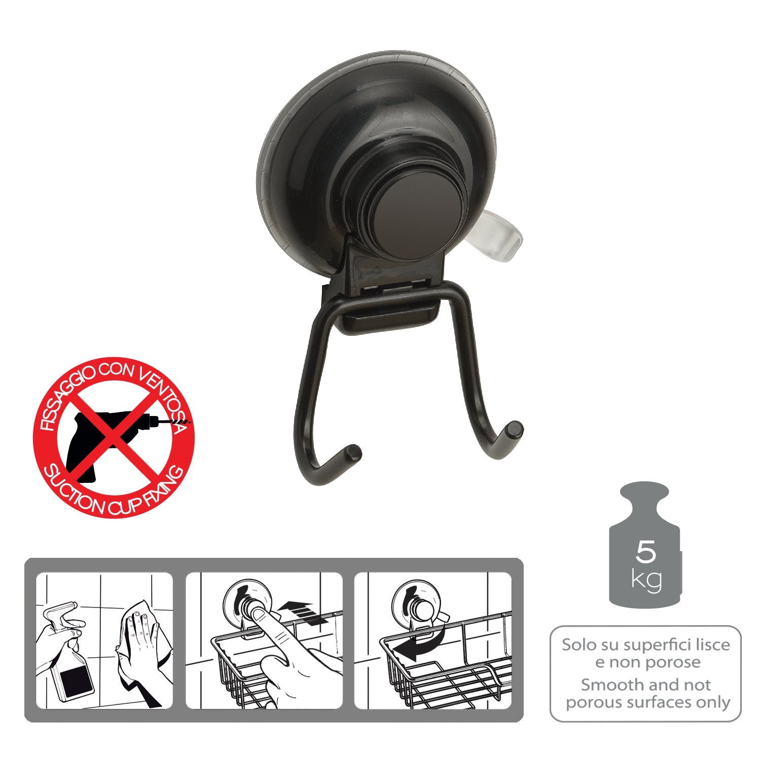  Appendiabiti di Gedy serie Hot - Nero Matt by CeramicStore | Lo specialista del tuo bagno