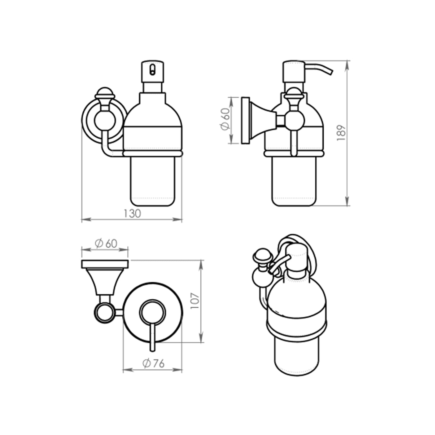  Dispenser sapone a parete con erogatore cromato Nevis di Gedy - Cromato by CeramicStore | Lo specialista del tuo bagno