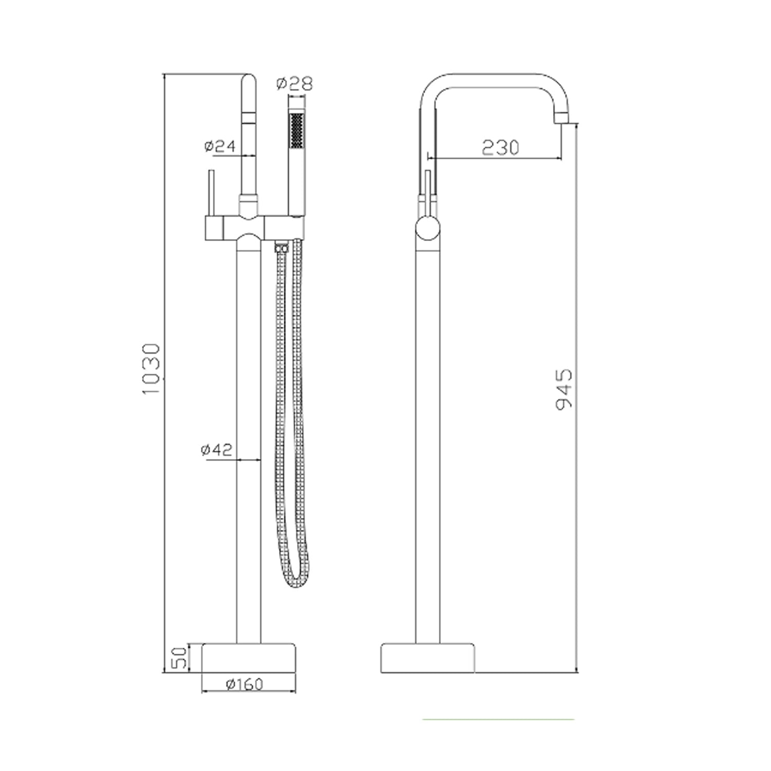  Miscelatore monocomando per vasca freestanding modello Petrarca by CeramicStore | Lo specialista del tuo bagno