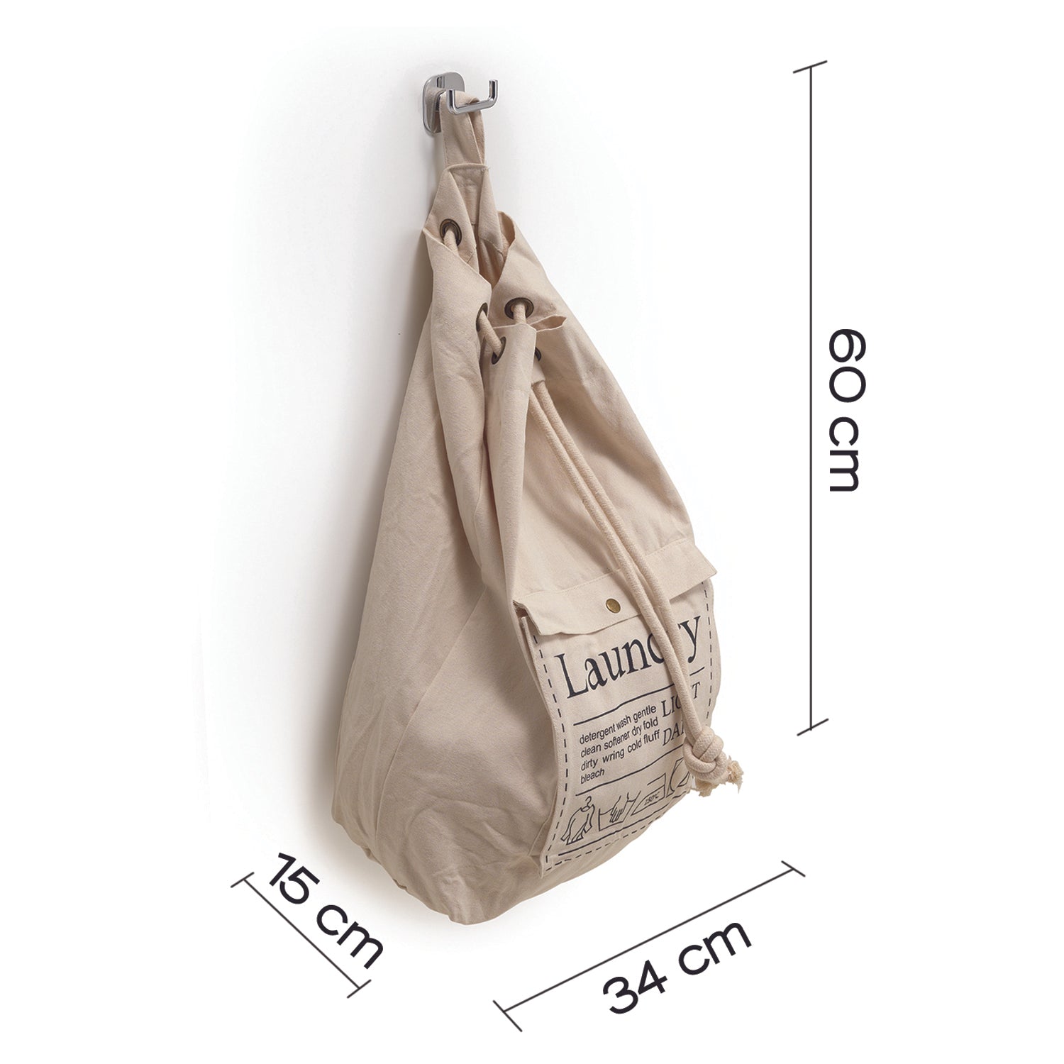  Sacca portabiancheria di Gedy modello Baggy in cotone e poliestere - Ecrà¹ by CeramicStore | Lo specialista del tuo bagno