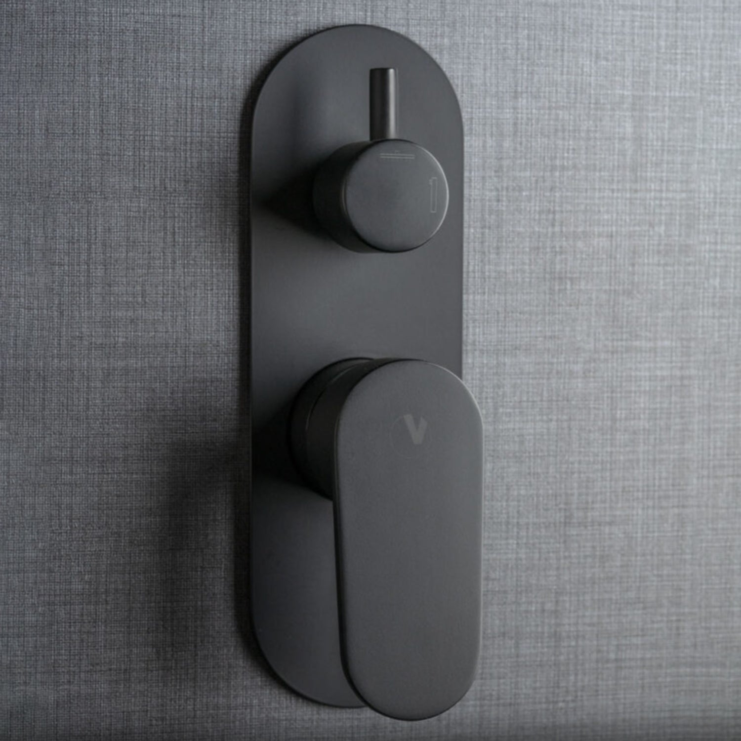 Miscelatore a incasso rotondo per doccia con deviatore 2 vie RubiFlux Roller Mud - Grigio Fango