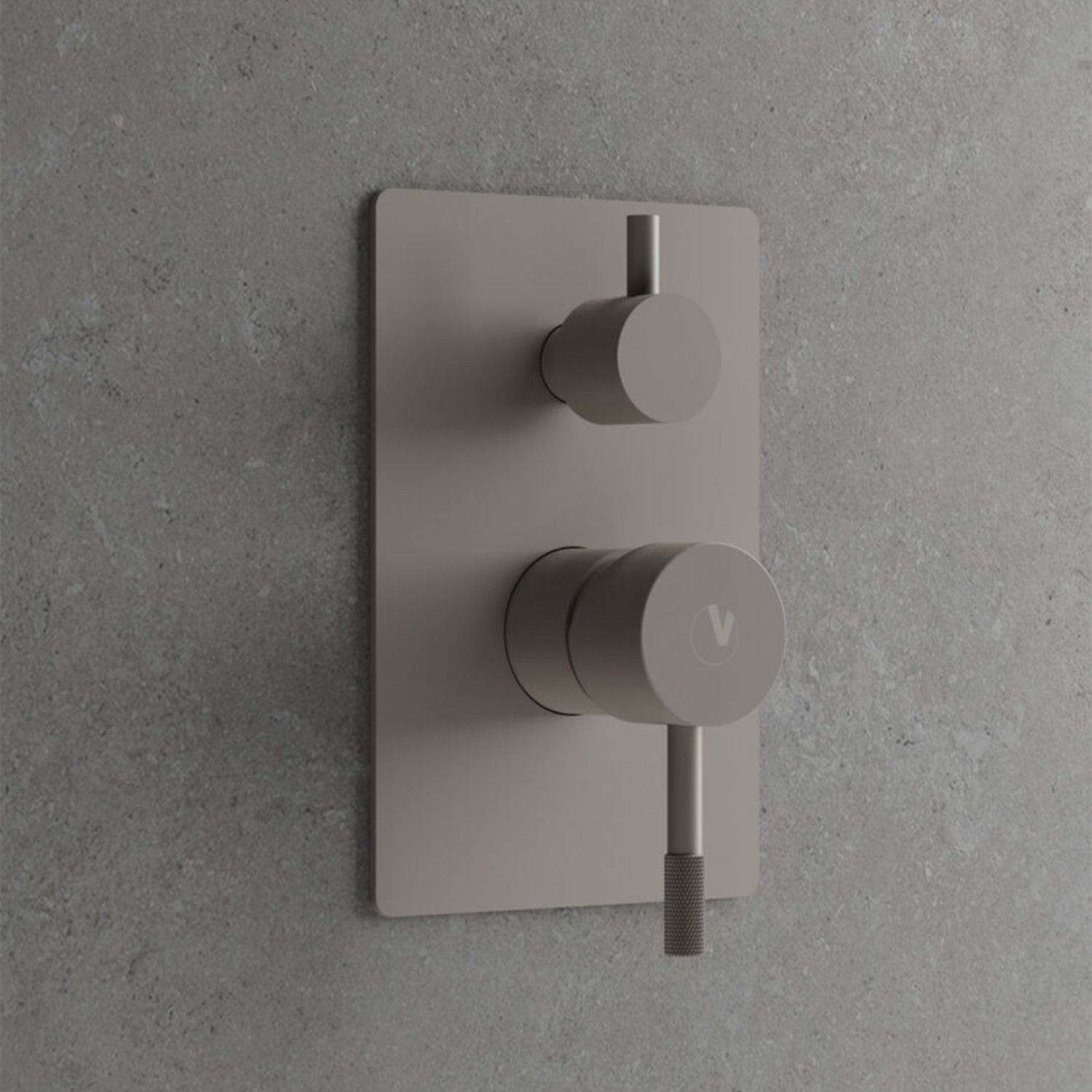 Miscelatore a incasso per doccia con deviatore 2 vie RubiFlux Tennis Mud - Grigio Fango