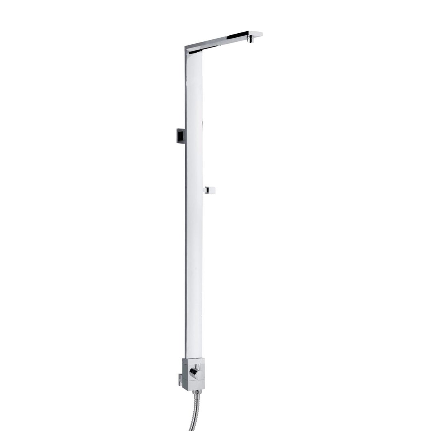 Colonna doccia rettangolare in ottone con deviatore e flessibile 60cm by CeramicStore | Lo specialista del tuo bagno