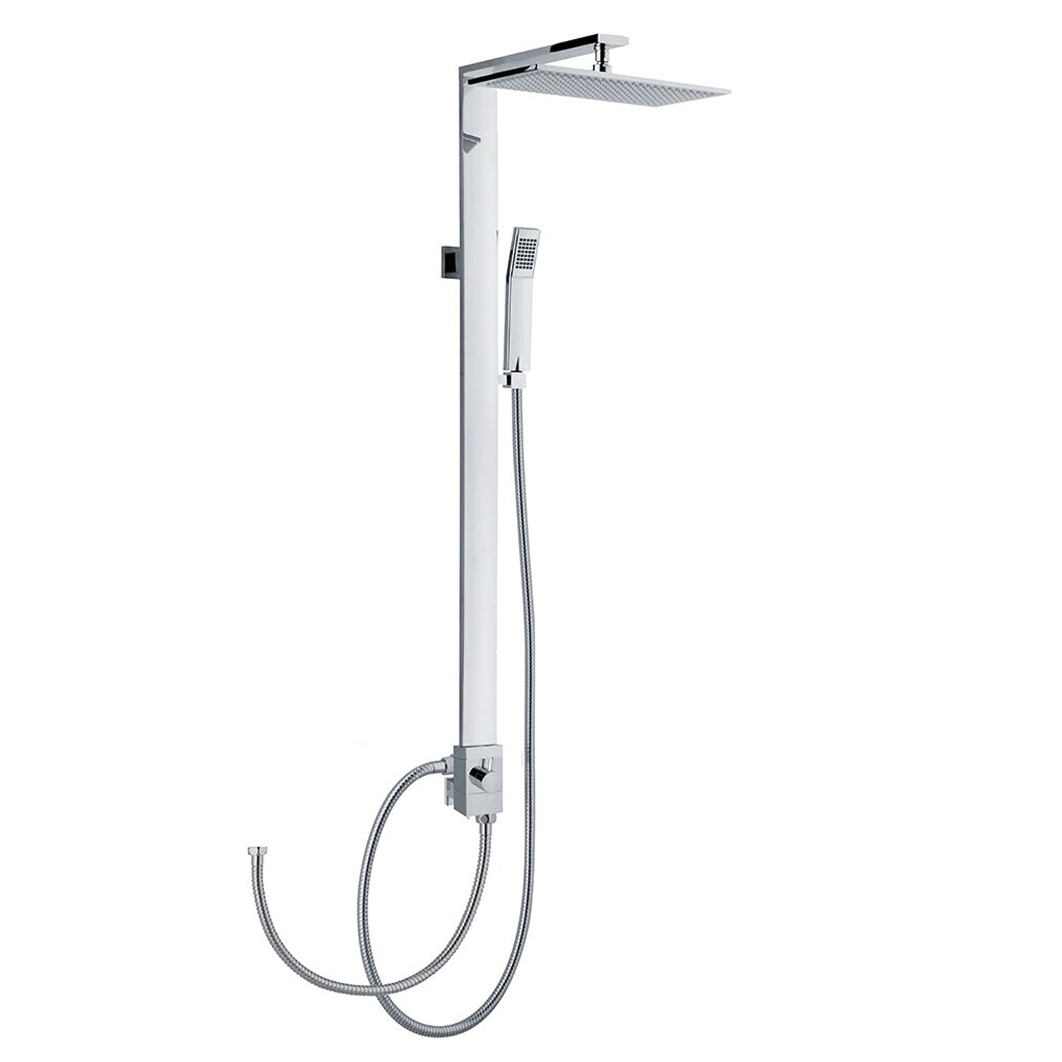 Colonna doccia rettangolare in ottone con soffione