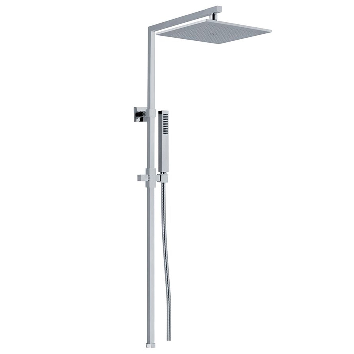 Colonna doccia quadra in ottone con soffione