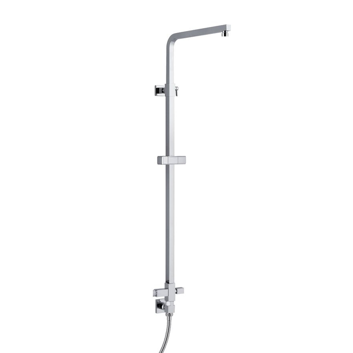 Colonna doccia quadra 25mm con supporto regolabile