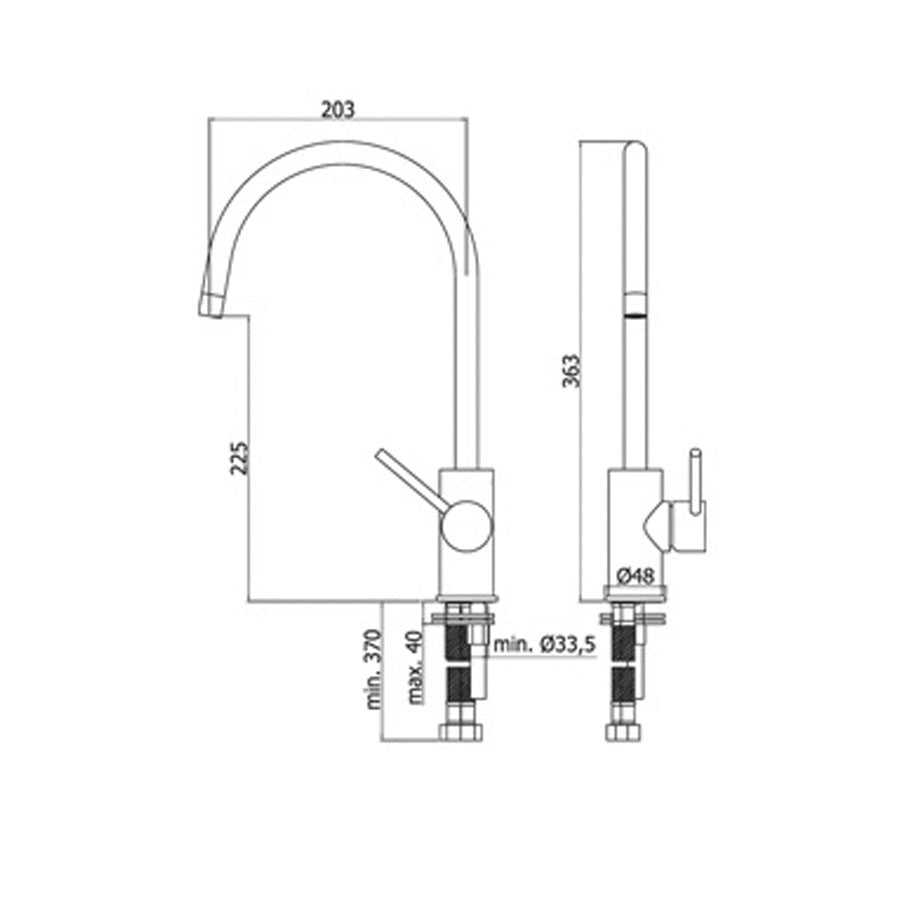  Miscelatore Lavello monoforo con canna orientabile Paffoni Light LIG180CR by CeramicStore | Lo specialista del tuo bagno