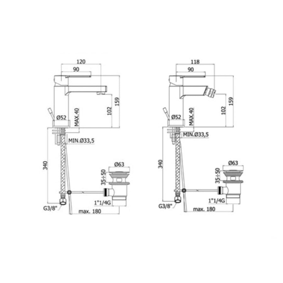  Set di miscelatori Paffoni Ringo lavabo e bidet by CeramicStore | Lo specialista del tuo bagno