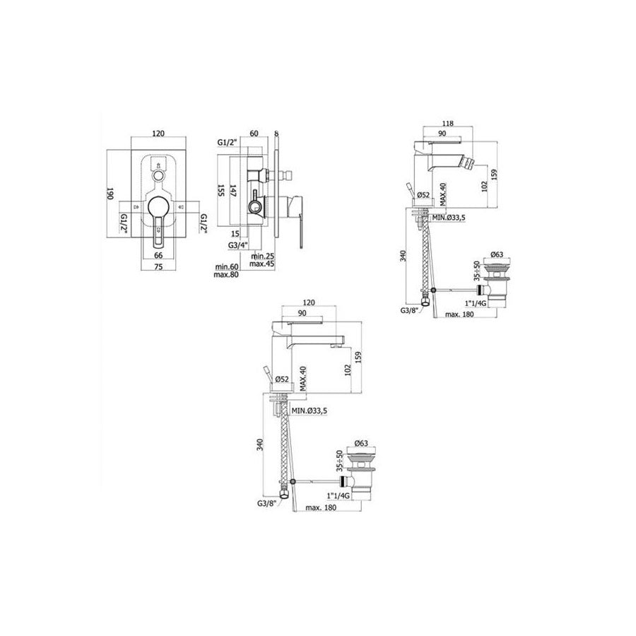  Set di miscelatori Paffoni Ringo lavabo