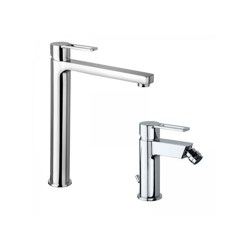  Set di miscelatori Paffoni Ringo lavabo alto+ bidet con piletta di scarico by CeramicStore | Lo specialista del tuo bagno