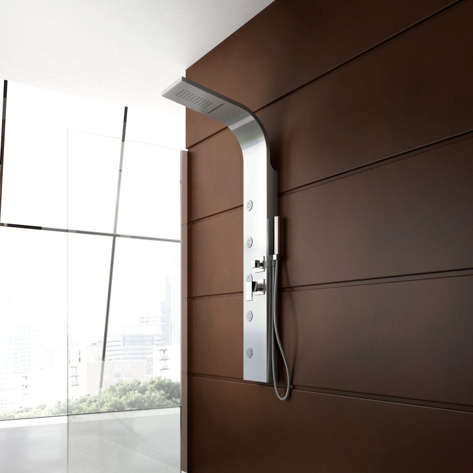 Pannello Doccia Idromassaggio in acciaio Inox Spazzolato modello Smeraldo 2